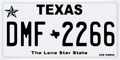 TX license plate DMF2266