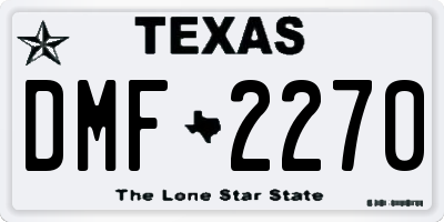 TX license plate DMF2270