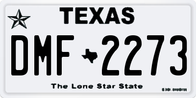 TX license plate DMF2273