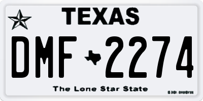 TX license plate DMF2274