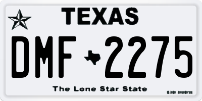 TX license plate DMF2275