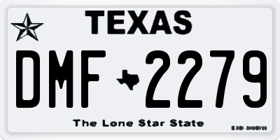 TX license plate DMF2279
