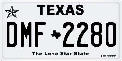 TX license plate DMF2280