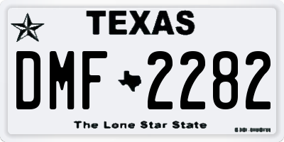 TX license plate DMF2282