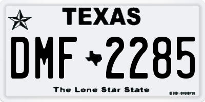 TX license plate DMF2285