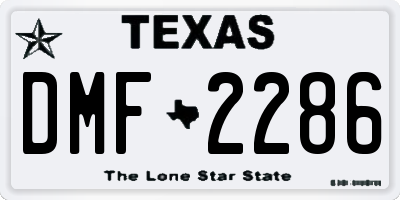TX license plate DMF2286