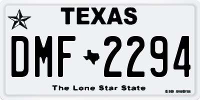 TX license plate DMF2294