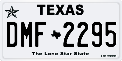 TX license plate DMF2295