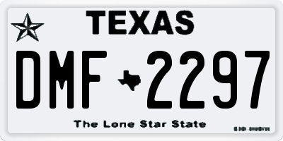 TX license plate DMF2297