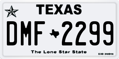 TX license plate DMF2299