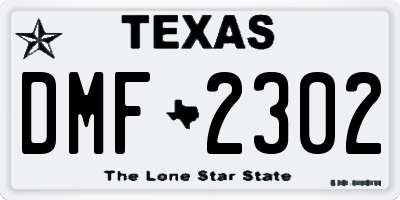 TX license plate DMF2302