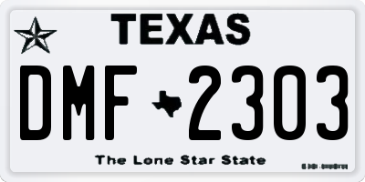 TX license plate DMF2303