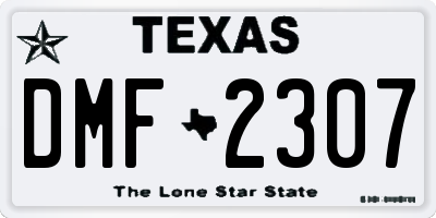 TX license plate DMF2307