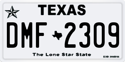 TX license plate DMF2309