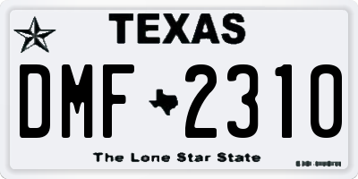 TX license plate DMF2310
