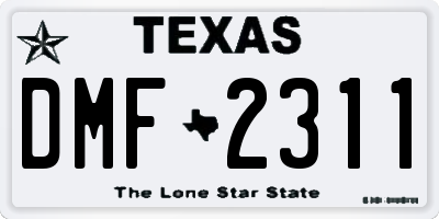 TX license plate DMF2311