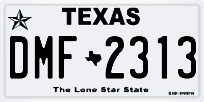 TX license plate DMF2313