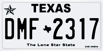 TX license plate DMF2317