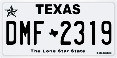 TX license plate DMF2319
