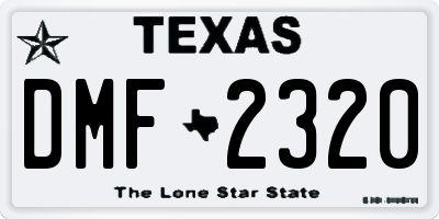 TX license plate DMF2320