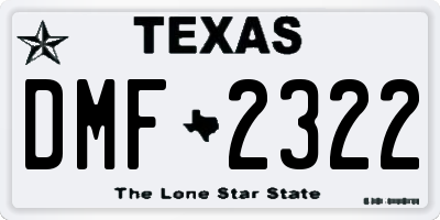 TX license plate DMF2322