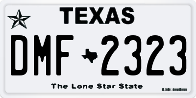 TX license plate DMF2323