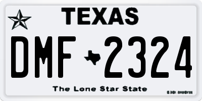 TX license plate DMF2324