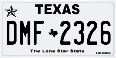 TX license plate DMF2326