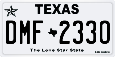 TX license plate DMF2330