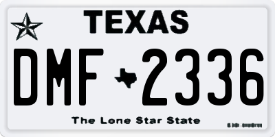 TX license plate DMF2336