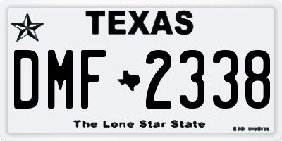 TX license plate DMF2338