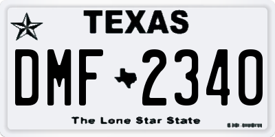 TX license plate DMF2340