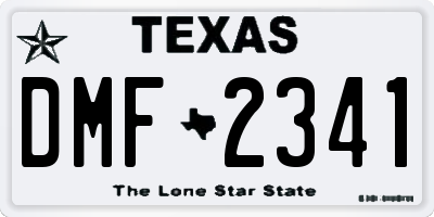 TX license plate DMF2341