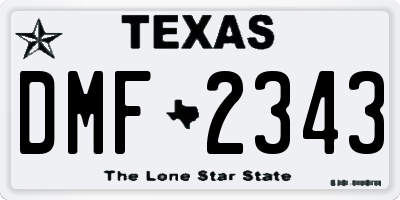 TX license plate DMF2343