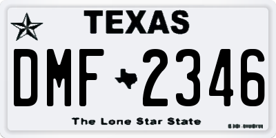 TX license plate DMF2346