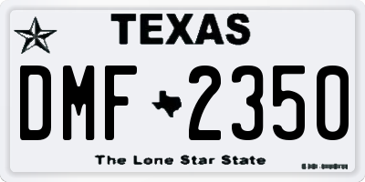 TX license plate DMF2350