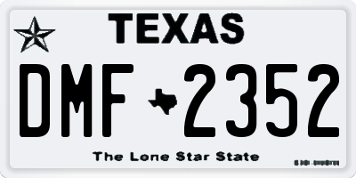 TX license plate DMF2352