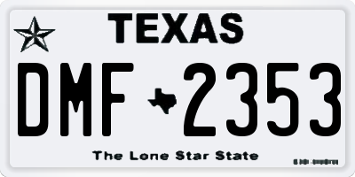 TX license plate DMF2353