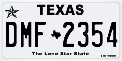 TX license plate DMF2354