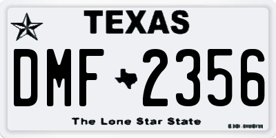 TX license plate DMF2356