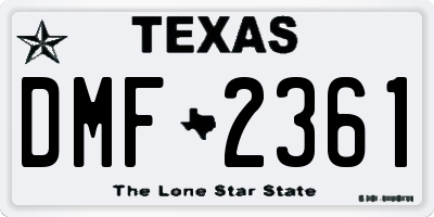 TX license plate DMF2361