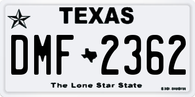 TX license plate DMF2362