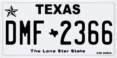 TX license plate DMF2366