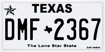 TX license plate DMF2367