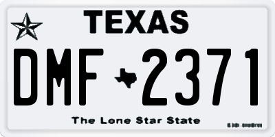 TX license plate DMF2371