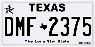 TX license plate DMF2375