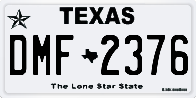 TX license plate DMF2376