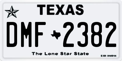 TX license plate DMF2382