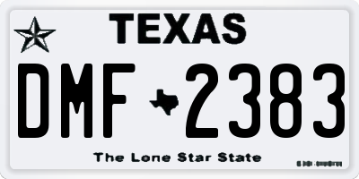 TX license plate DMF2383