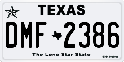 TX license plate DMF2386